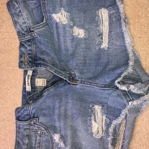 Denim ripped shorts